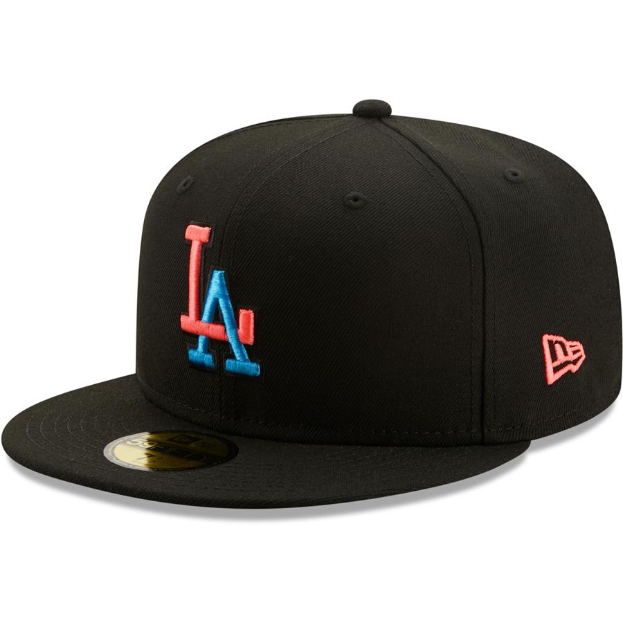 Los Angeles Dodgers New Era Black Glow Undervisor 59FIFTY Fitted Hat