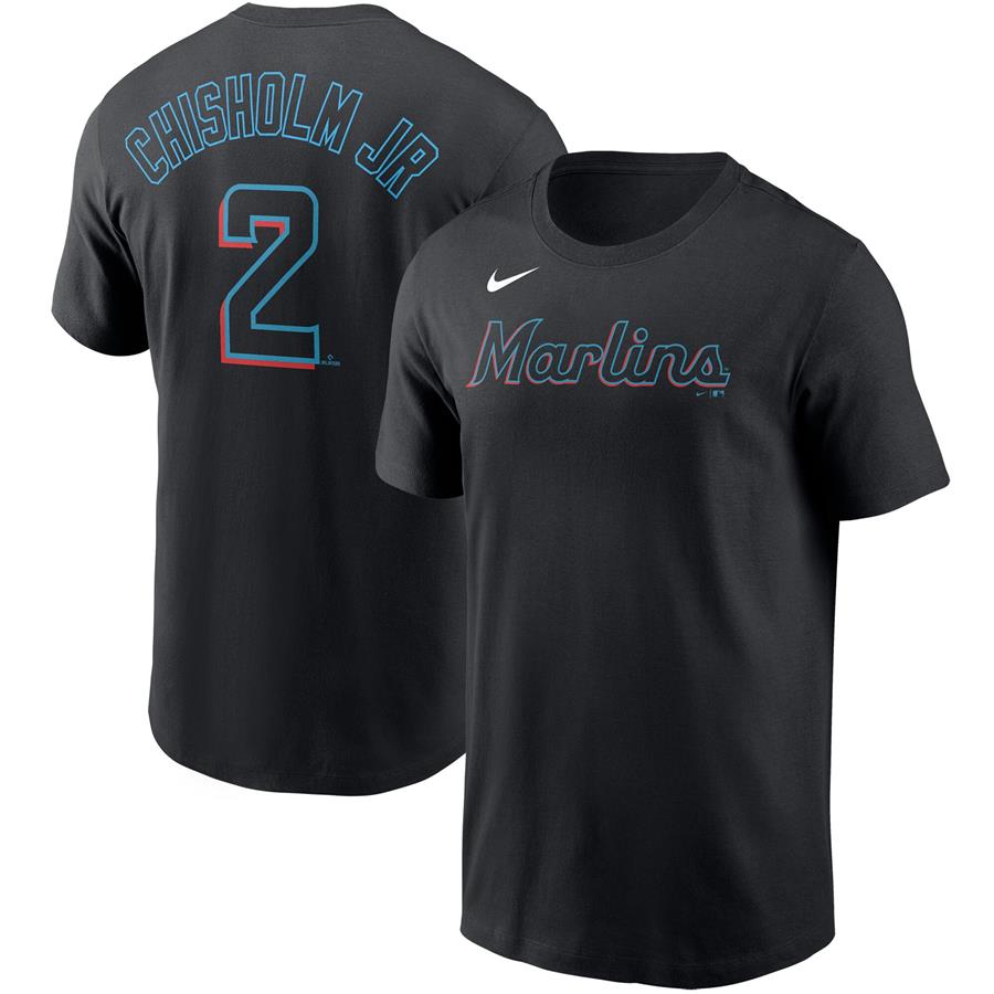 Jazz Chisholm Jr Miami Marlins Nike Player Name & Number T-Shirt - Black