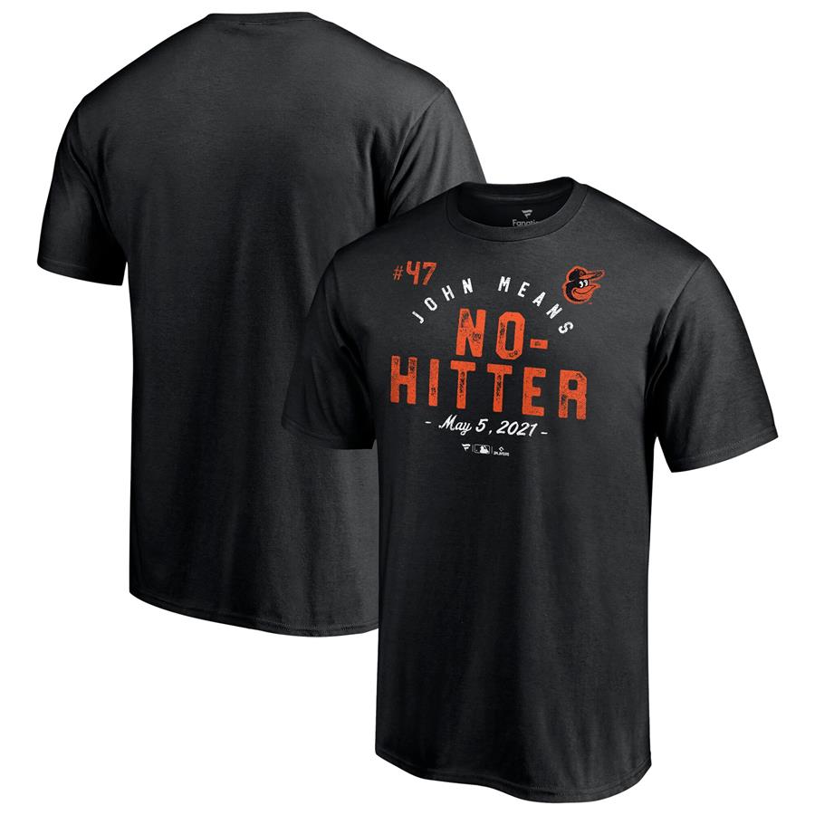 John Means Baltimore Orioles Fanatics Branded No Hitter Game T-Shirt - Black
