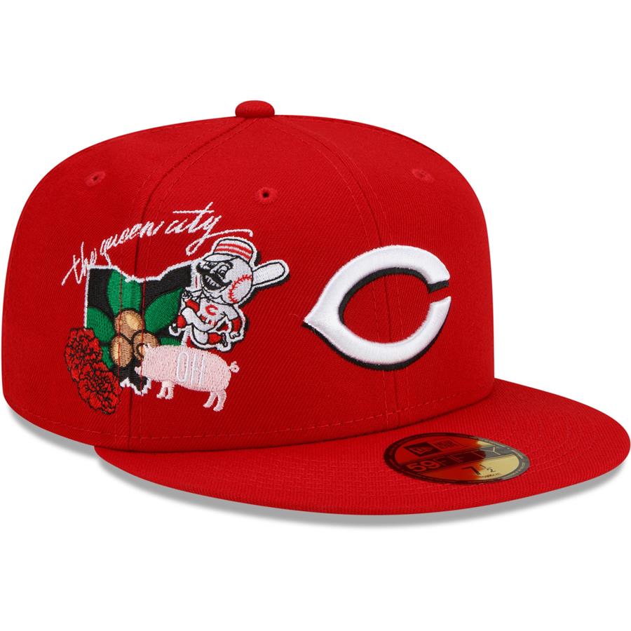 Cincinnati Reds New Era City Cluster 59FIFTY Fitted Hat - Red