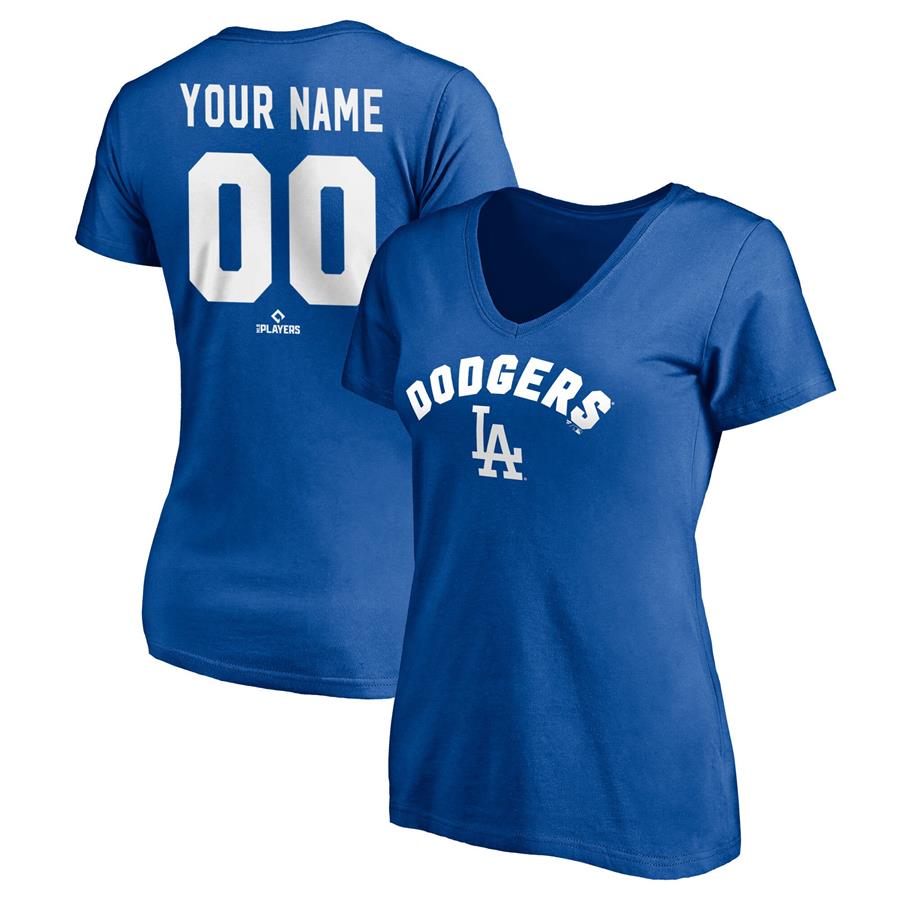 Los Angeles Dodgers Fanatics Branded Women's Winning Streak Personalized Name & Number V-Neck T-Shirt - Royal