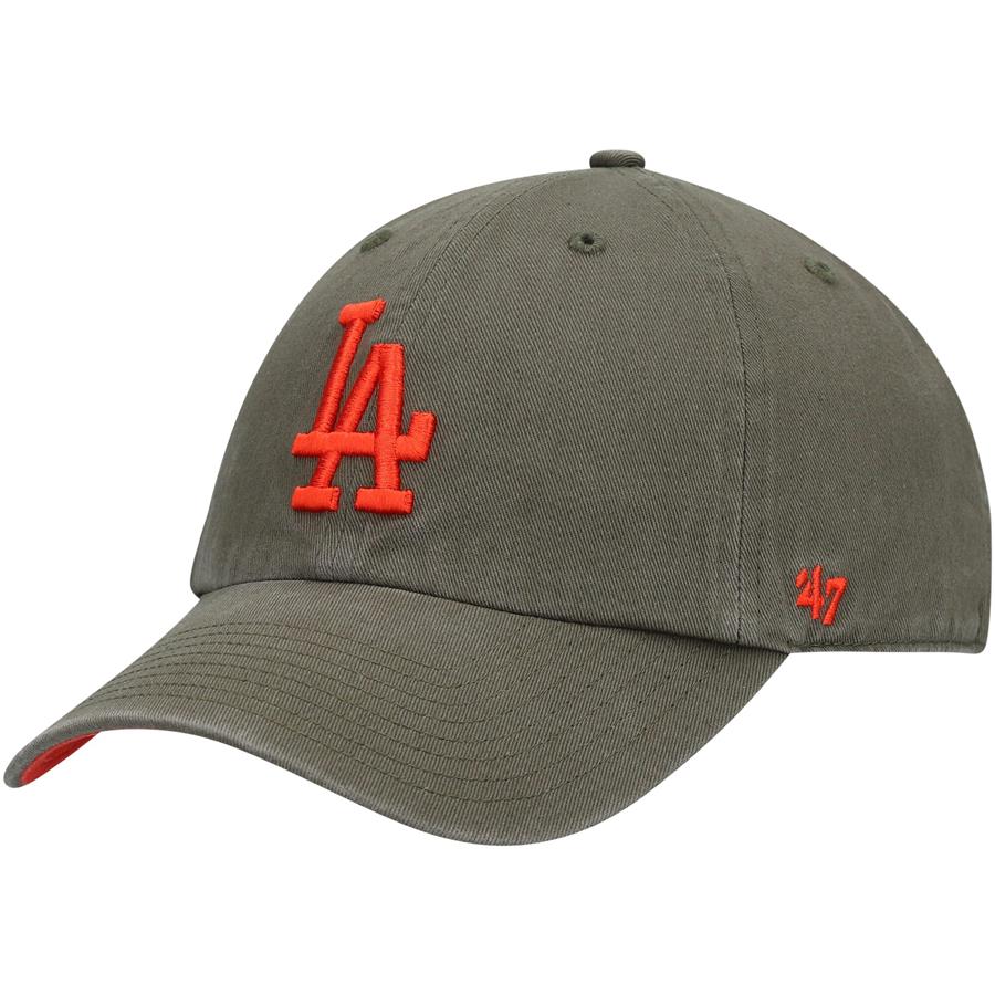 Los Angeles Dodgers '47 Ballpark Sandalwood Thunder Red Undervisor Clean Up Adjustable Hat - Olive