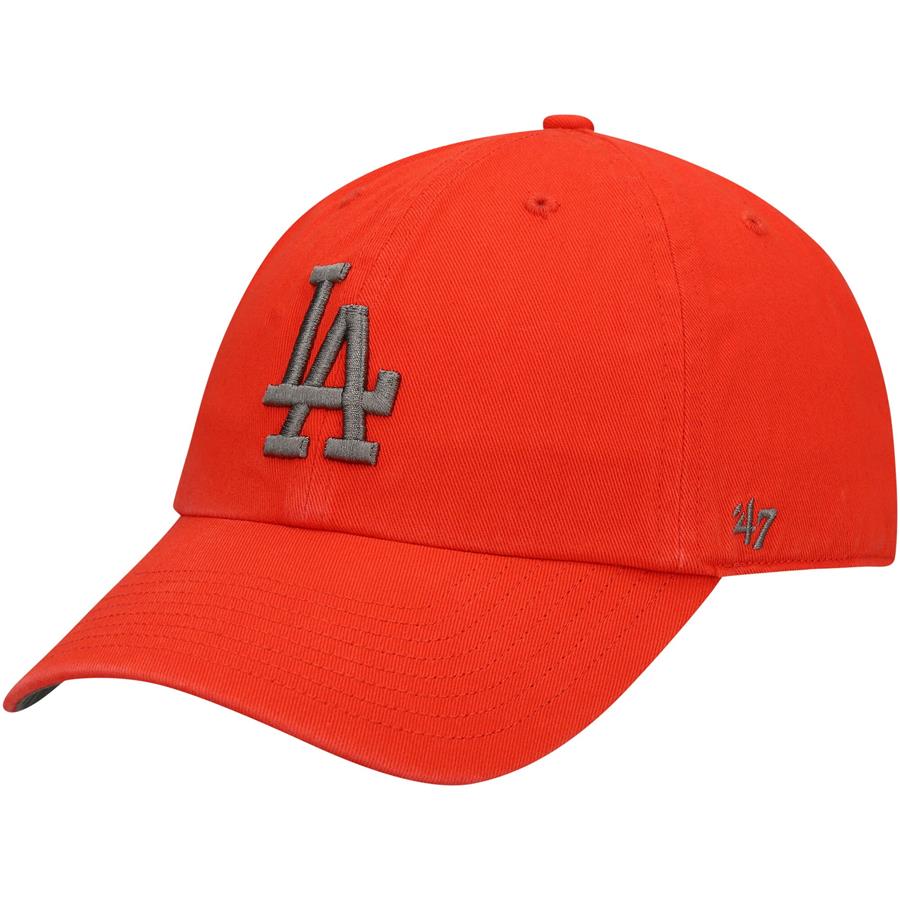 Los Angeles Dodgers '47 Ballpark Thunder Sandalwood Olive Undervisor Clean Up Adjustable Hat - Orange