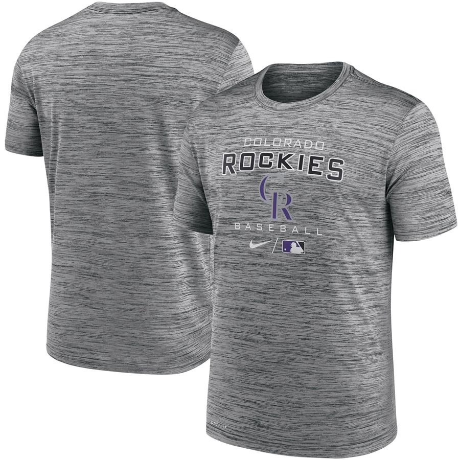 Colorado Rockies Nike Authentic Collection Velocity Practice Performance T-Shirt - Anthracite