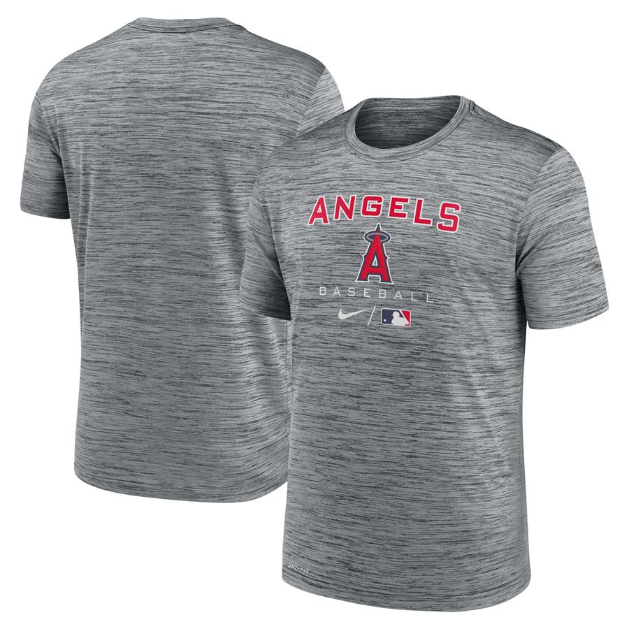 Los Angeles Angels Nike Authentic Collection Velocity Practice Performance T-Shirt - Charcoal