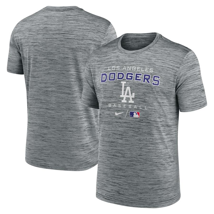 Los Angeles Dodgers Nike Authentic Collection Velocity Practice Performance T-Shirt - Charcoal