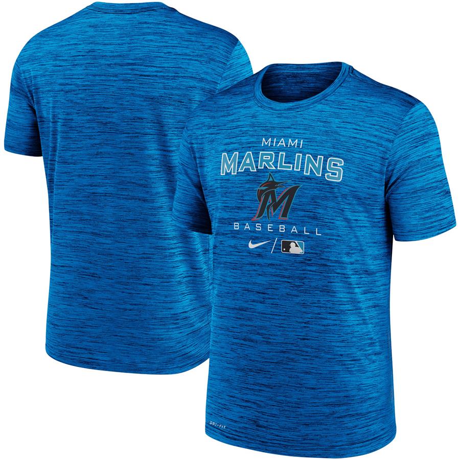 Miami Marlins Nike Authentic Collection Velocity Practice Performance T-Shirt - Blue
