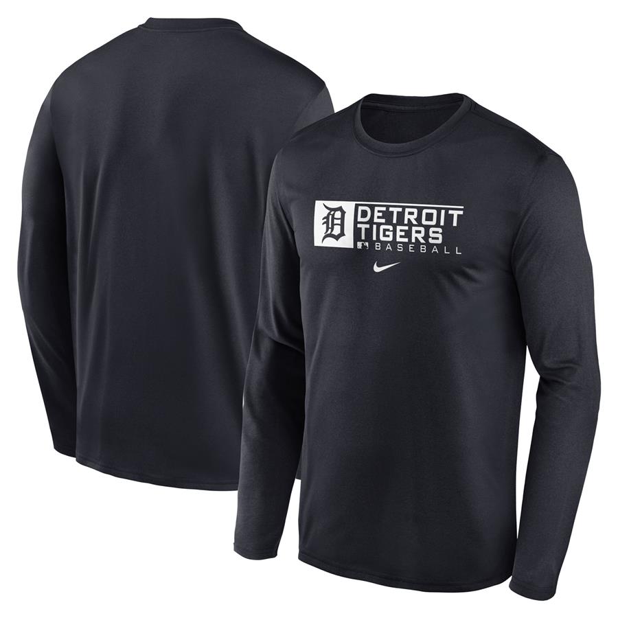 Detroit Tigers Nike Authentic Collection Performance Long Sleeve T-Shirt - Navy