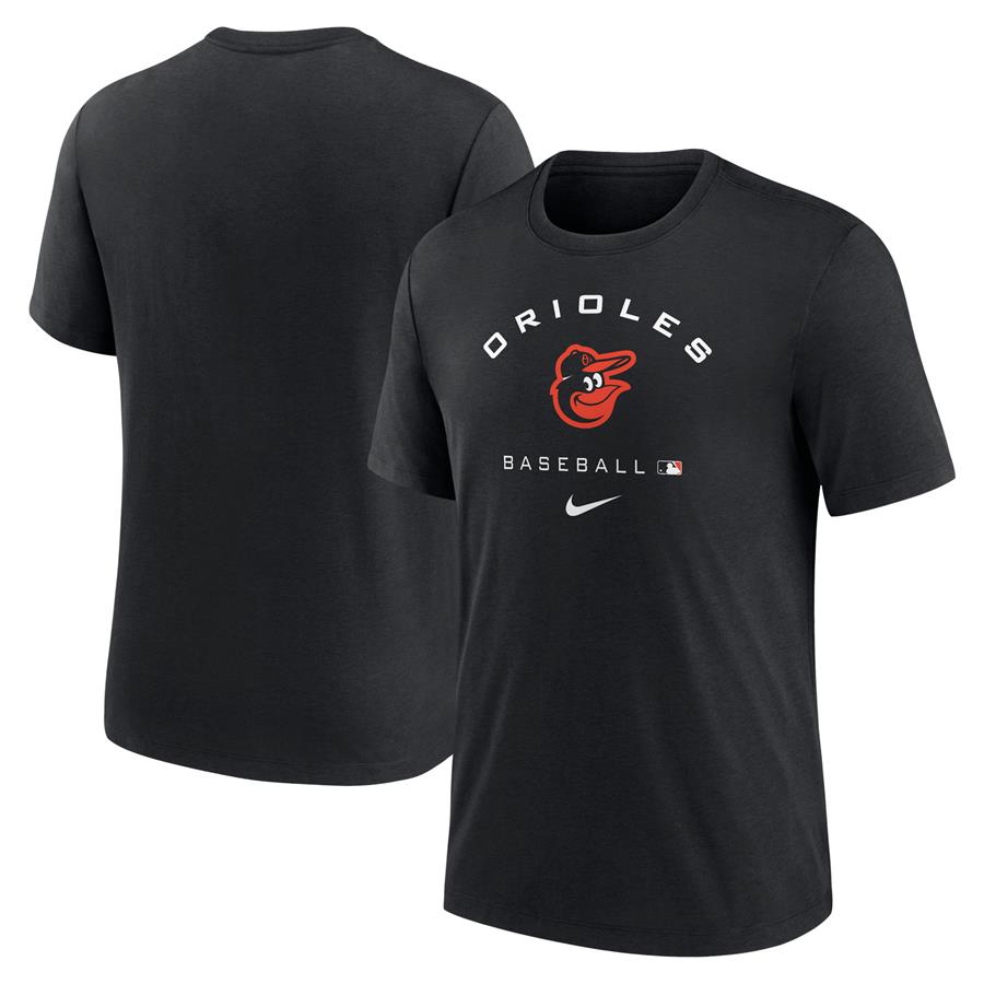 Baltimore Orioles Nike Authentic Collection Tri-Blend Performance T-Shirt - Black