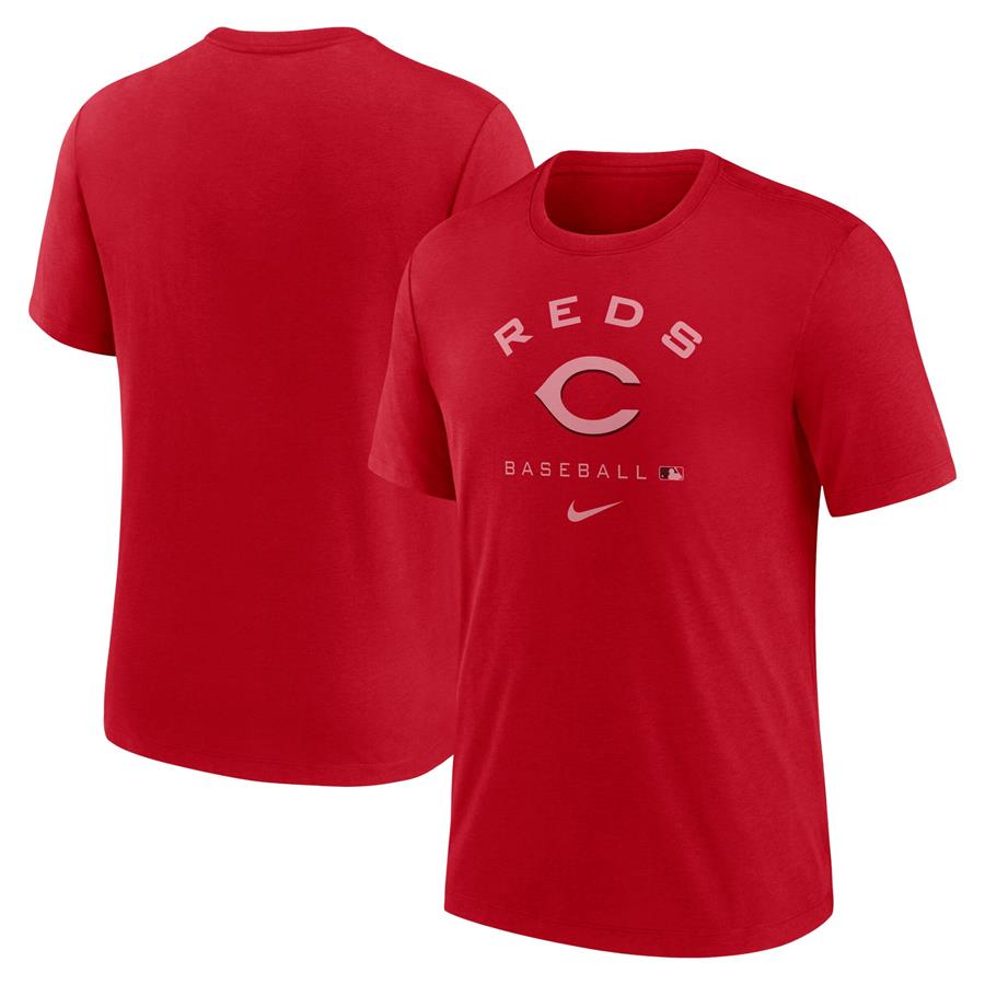 Cincinnati Reds Nike Authentic Collection Tri-Blend Performance T-Shirt - Red