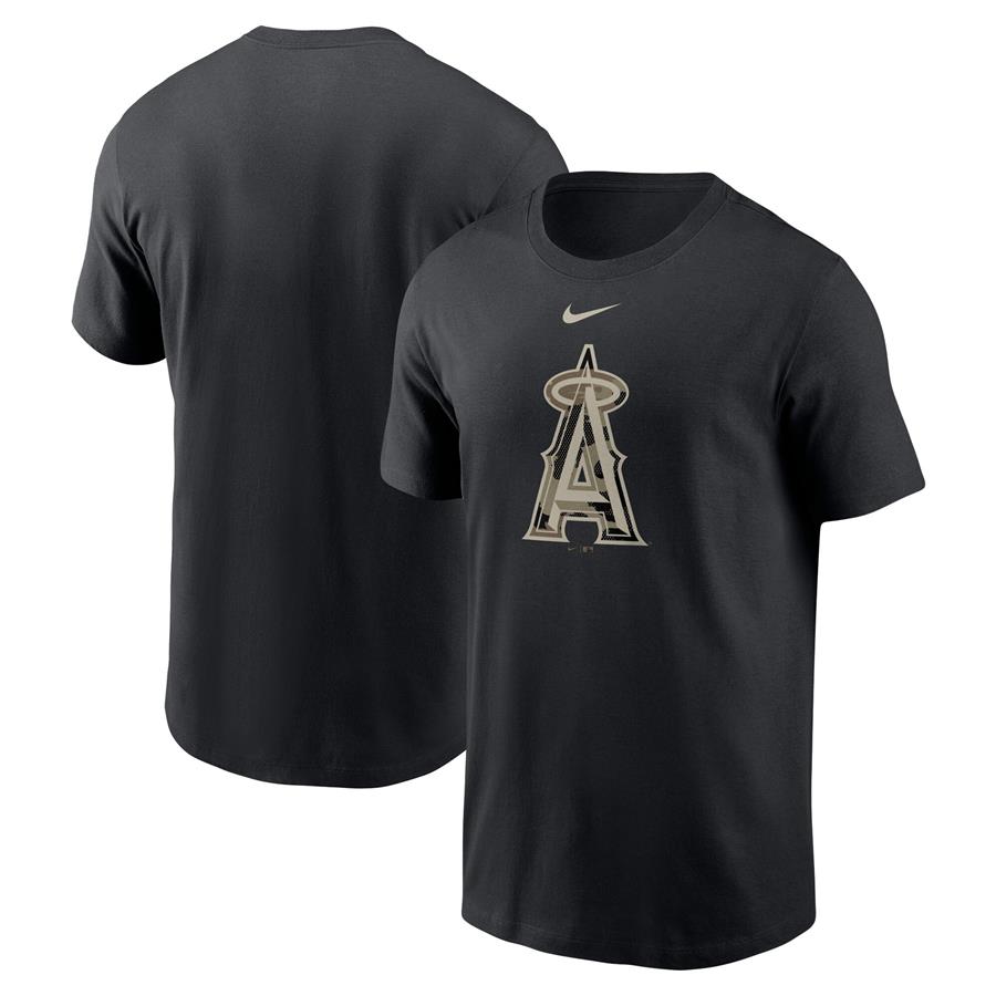 Los Angeles Angels Nike Team Camo Logo T-Shirt - Black