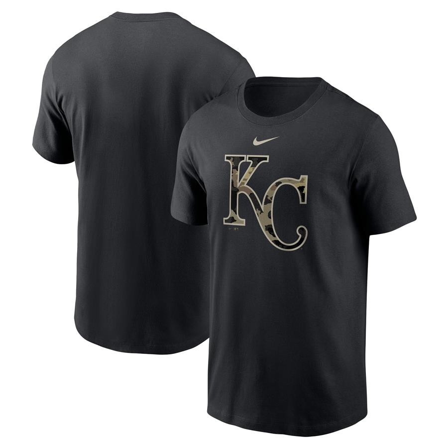 Kansas City Royals Nike Team Camo Logo T-Shirt - Black