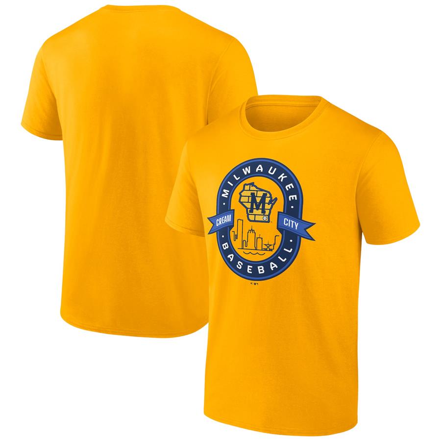 Milwaukee Brewers Fanatics Branded Iconic Glory Bound T-Shirt - Gold