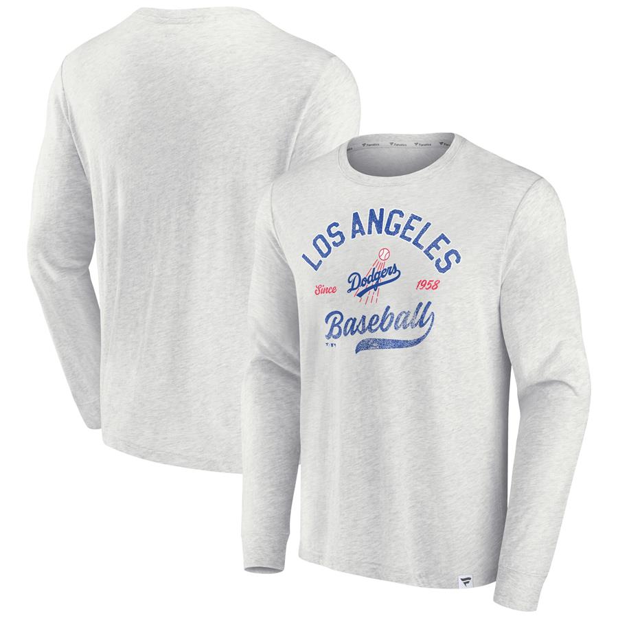 Los Angeles Dodgers Fanatics Branded True Classics Game Maker Long Sleeve T-Shirt - Heathered Gray