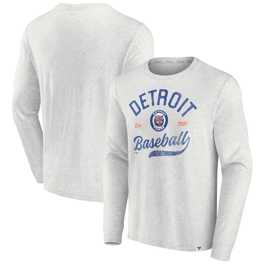 Detroit Tigers Fanatics Branded True Classics Game Maker Long Sleeve T-Shirt - Heathered Gray