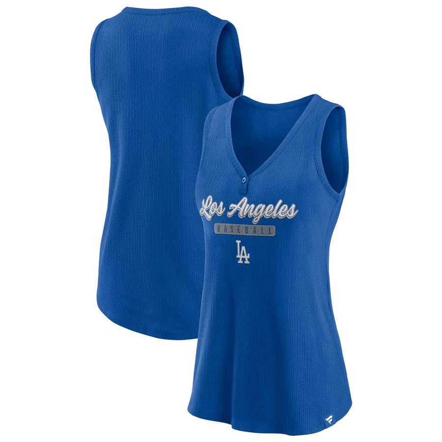 Los Angeles Dodgers Fanatics Branded Women's Iconic V-Neck Tank Top - Royal