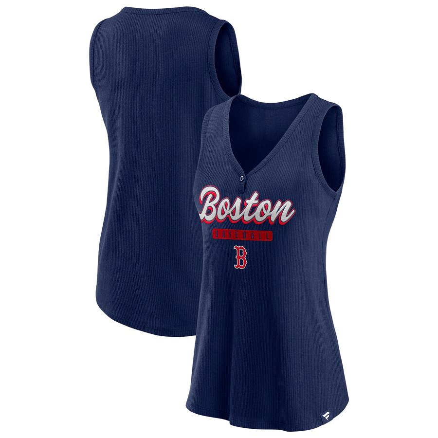 Boston Red Sox Fanatics Branded Women's Iconic V-Neck Tank Top - Navy