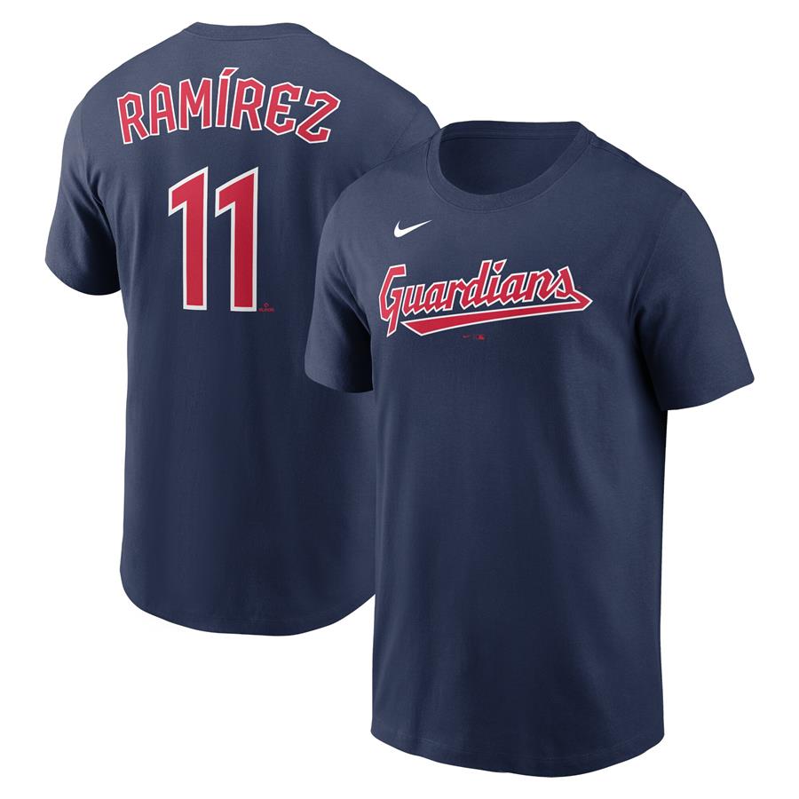 Jose Ramirez Cleveland Guardians Nike Player Name & Number T-Shirt - Navy