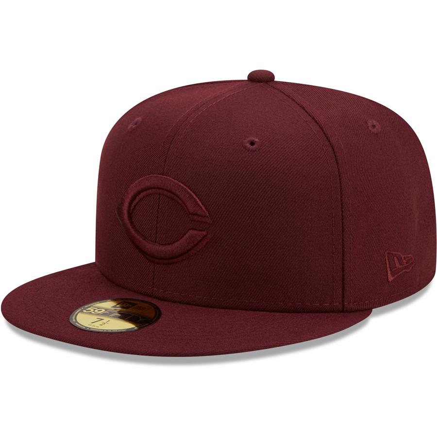 Cincinnati Reds New Era Oxblood Tonal 59FIFTY Fitted Hat - Maroon