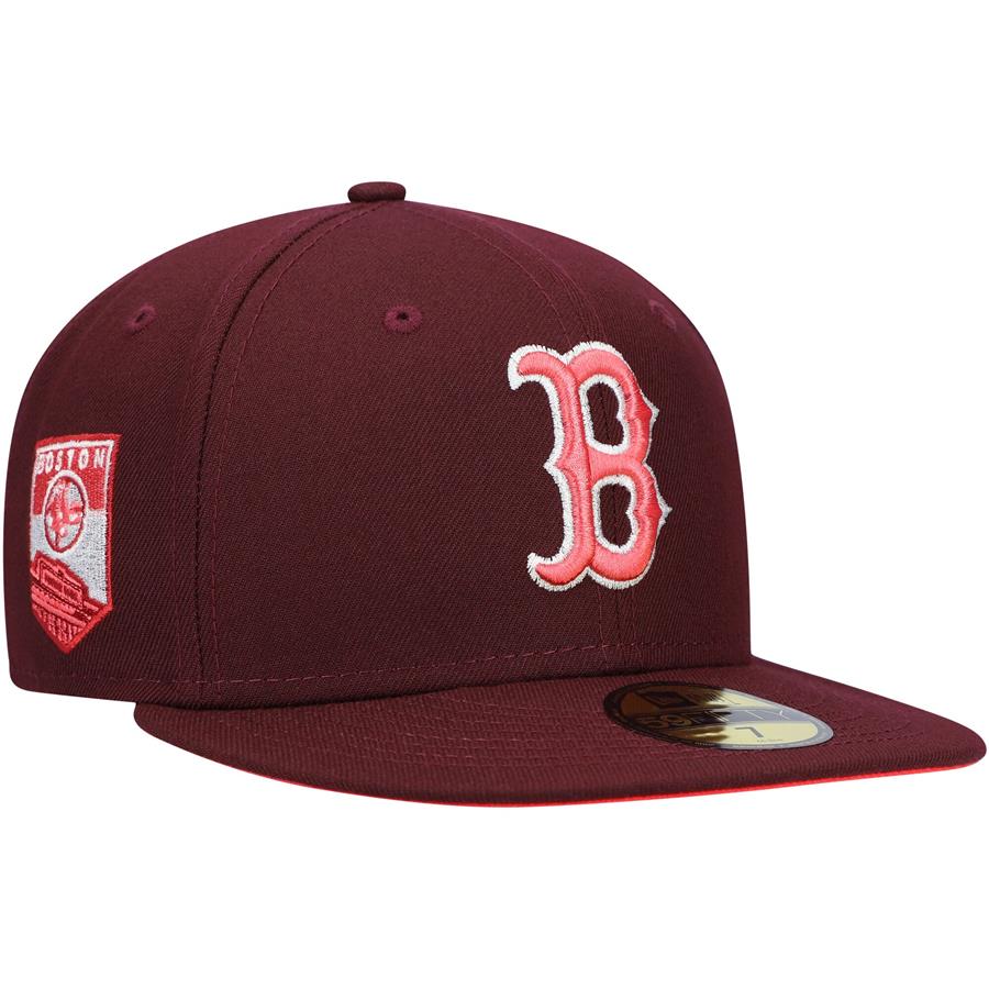 Boston Red Sox New Era Fenway Park Color Fam Lava Red Undervisor 59FIFTY Fitted Hat - Maroon