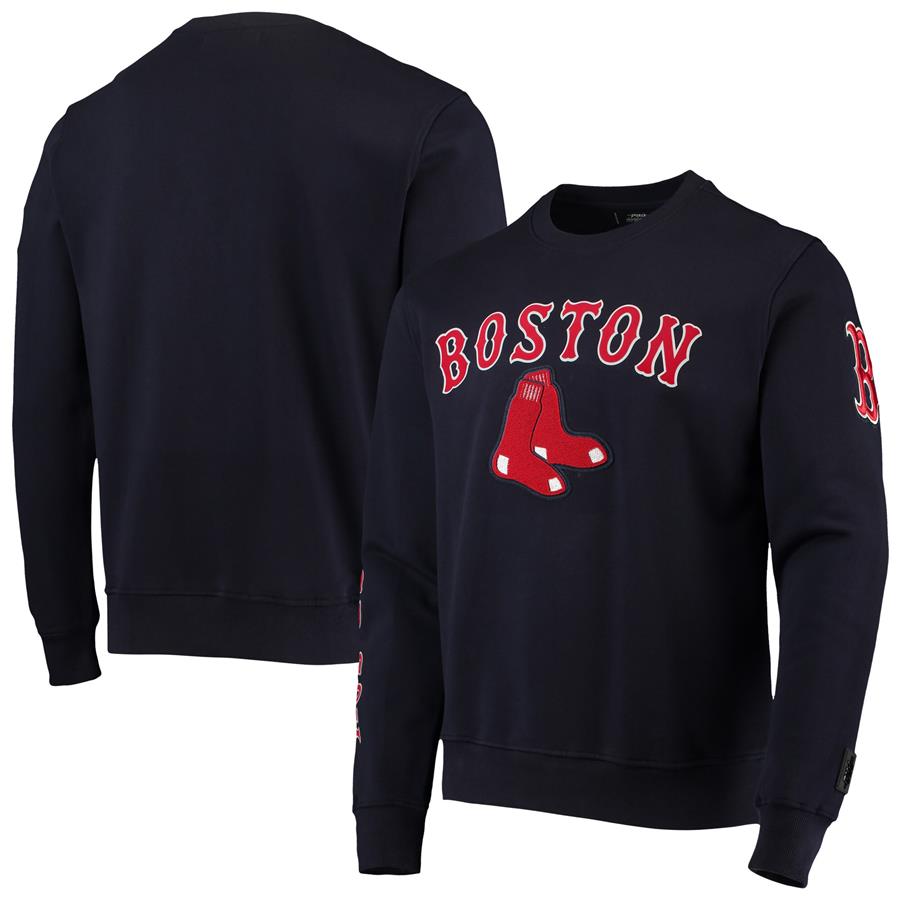 Boston Red Sox Pro Standard Stacked Logo Pullover Sweatshirt - Navy