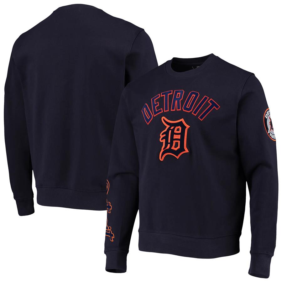 Detroit Tigers Pro Standard Stacked Logo Pullover Sweatshirt - Navy