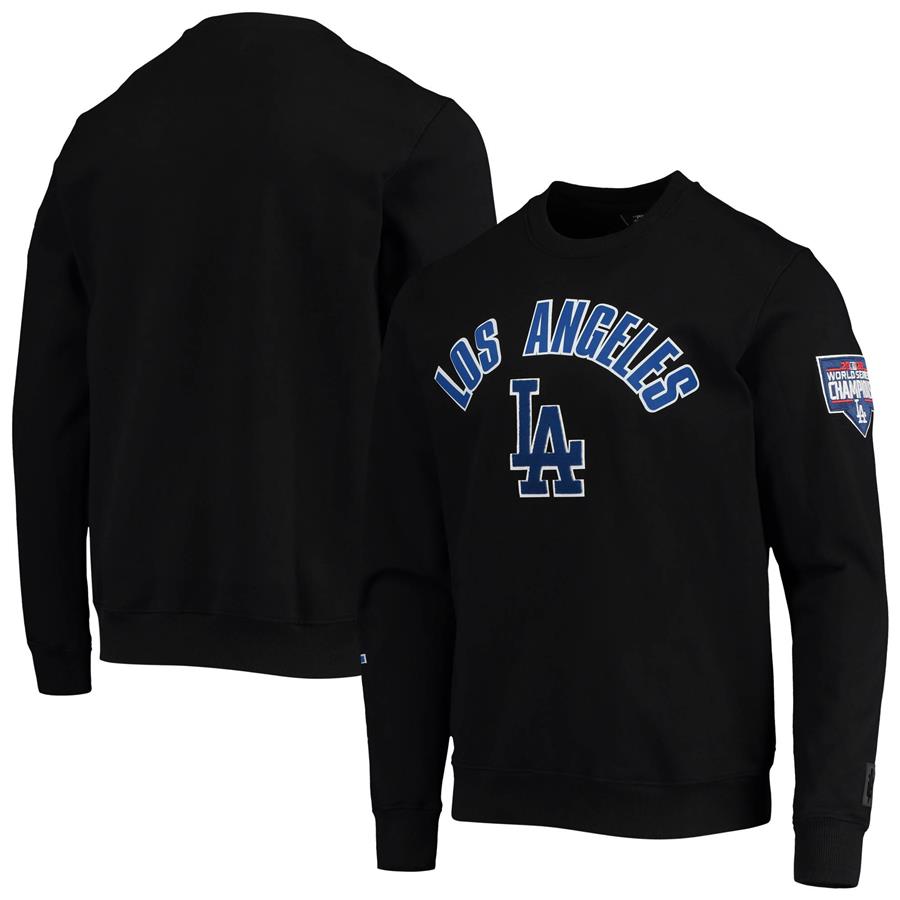 Los Angeles Dodgers Pro Standard Stacked Logo Pullover Sweatshirt - Black