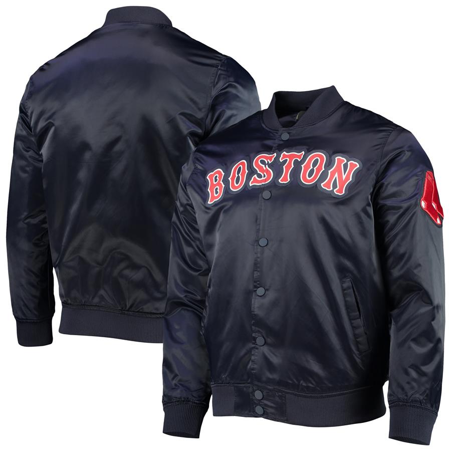 Boston Red Sox Pro Standard Wordmark Satin Full-Snap Jacket - Navy