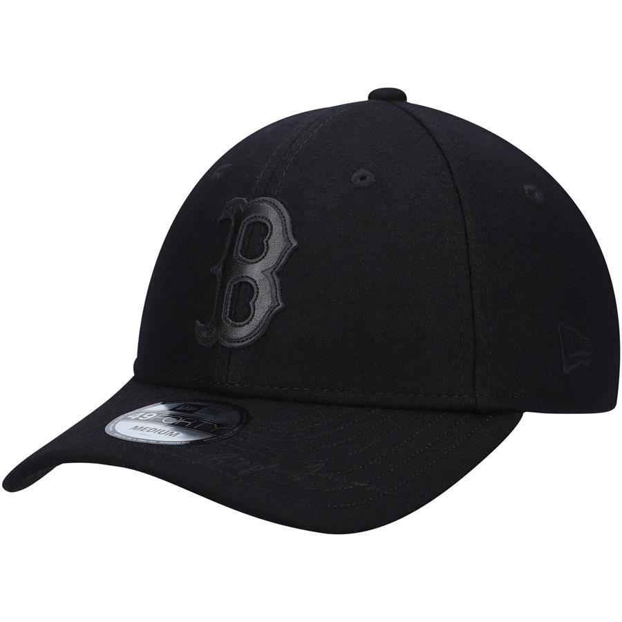 Boston Red Sox New Era Black on Black 49FORTY Fitted Hat