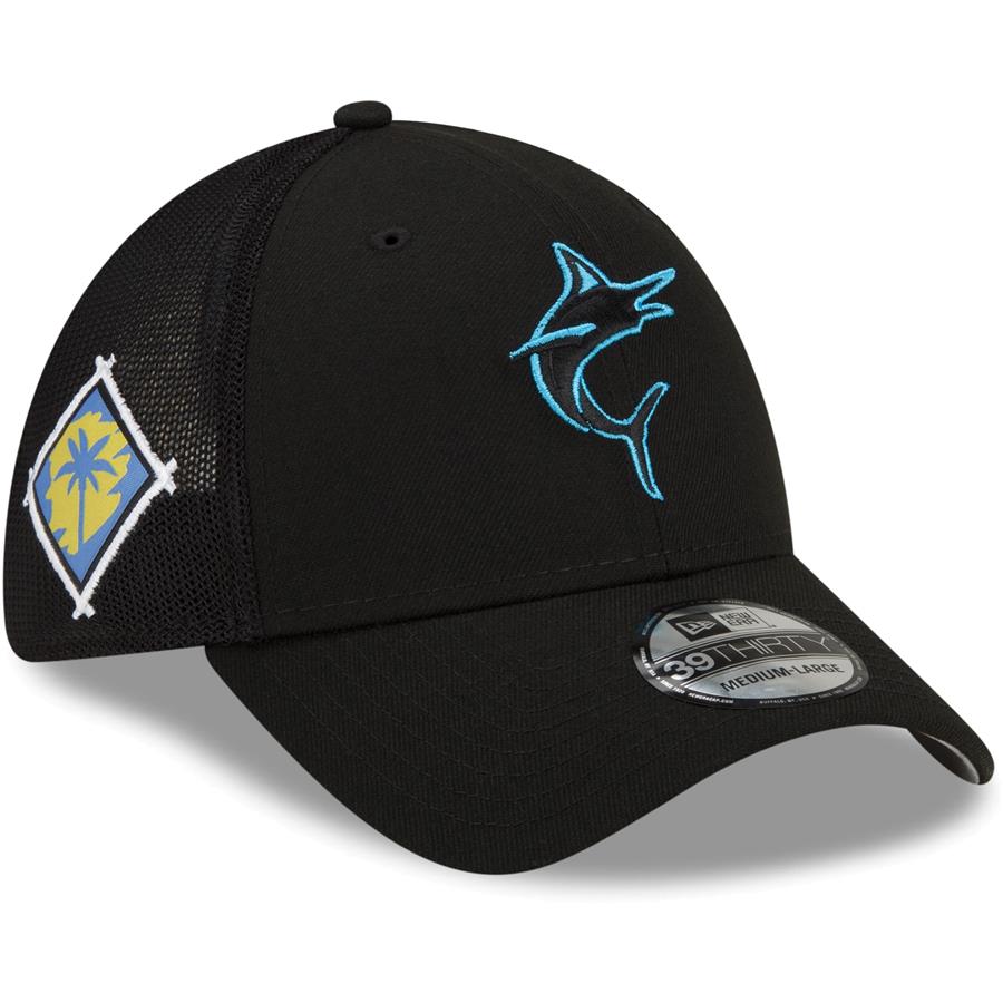 Miami Marlins New Era 2022 Spring Training 39THIRTY Flex Hat - Black