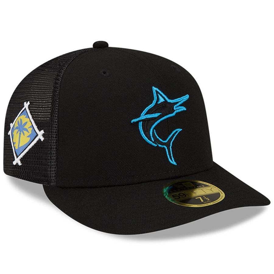 Miami Marlins New Era 2022 Spring Training Low Profile 59FIFTY Fitted Hat - Black