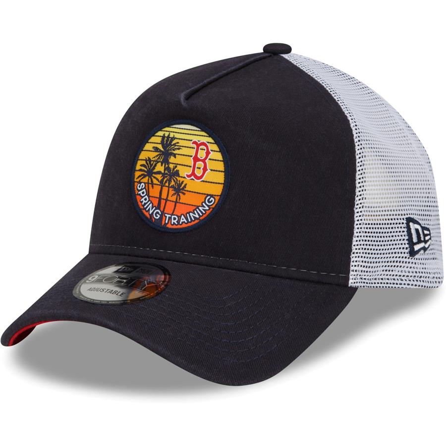 Boston Red Sox New Era Spring Training Sunset Trucker 9FORTY Snapback Hat - Navy