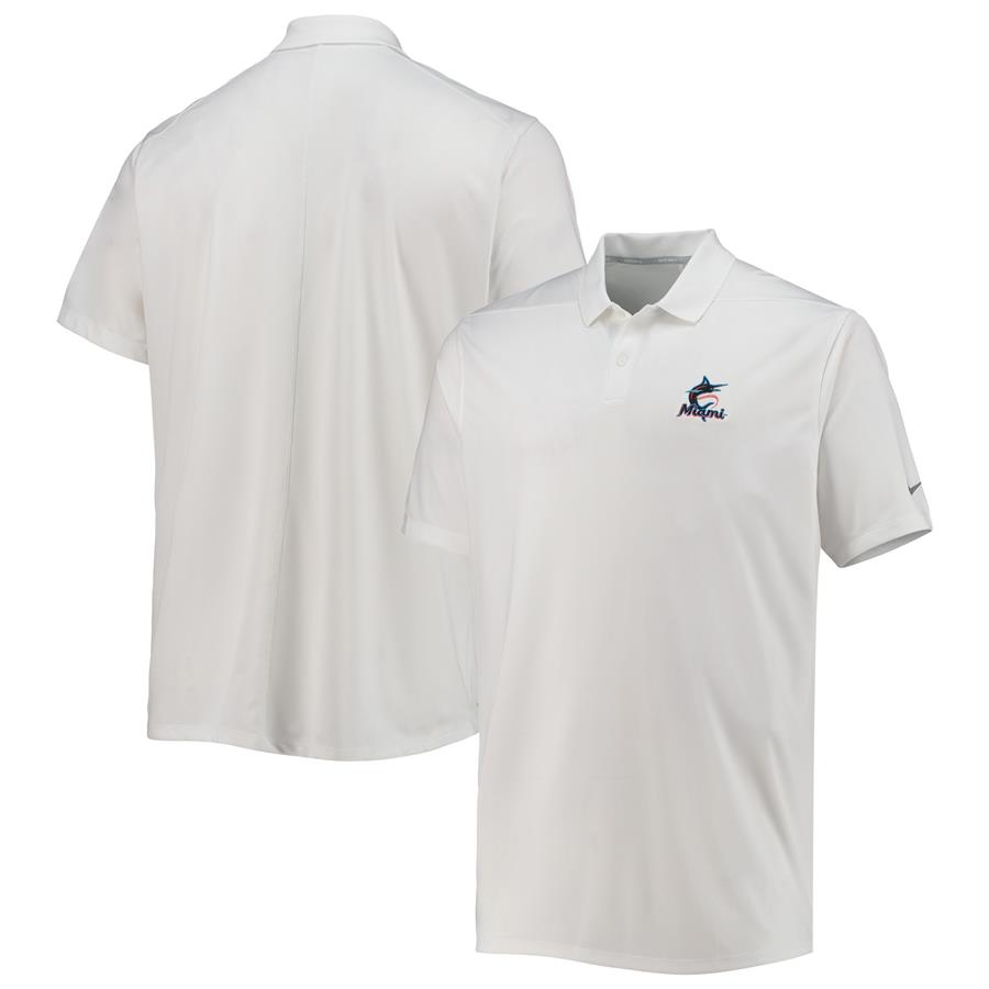 Miami Marlins Nike Golf Team Victory Performance Polo - White