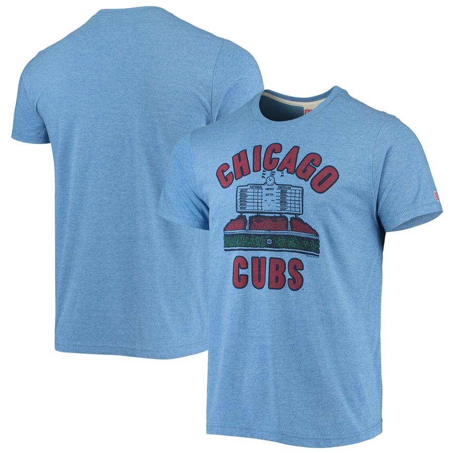 Chicago Cubs Homage Hyper Local Tri-Blend T-Shirt - Heathered Royal