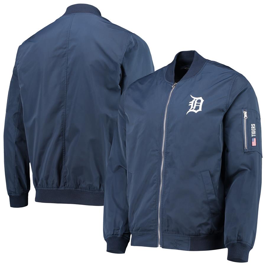 Detroit Tigers JH Design Full-Zip Bomber Jacket - Navy