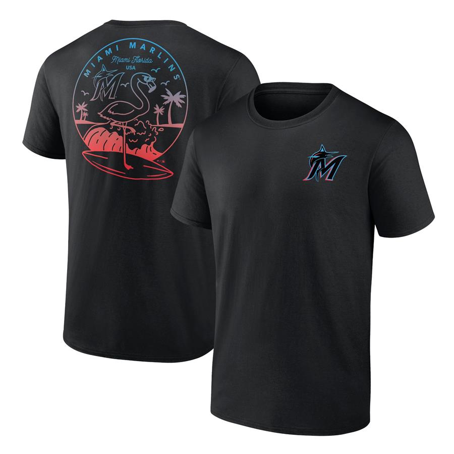 Miami Marlins Fanatics Branded Hometown Collection Surf's Up T-Shirt - Black