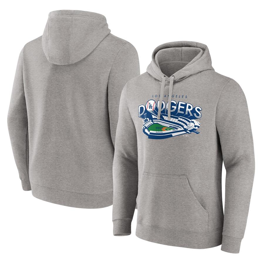 Los Angeles Dodgers Fanatics Branded Hometown Collection Heater Pullover Hoodie - Gray