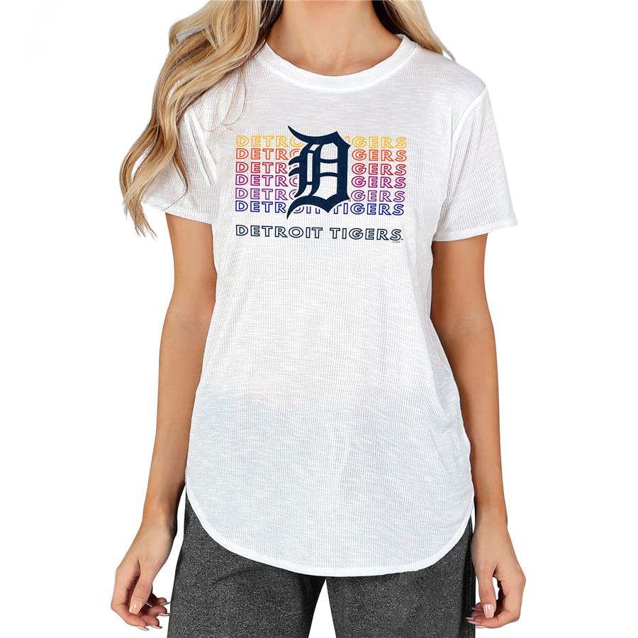 Detroit Tigers Concepts Sport Women's Gable Knit T-Shirt - White