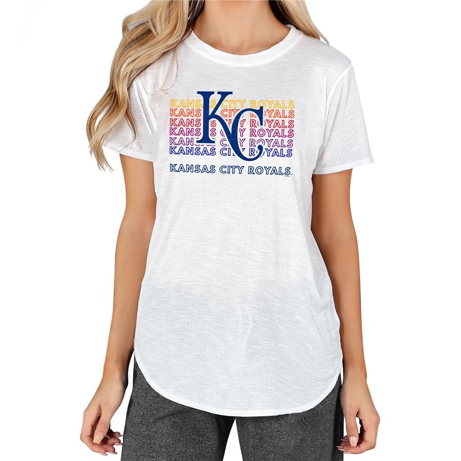 Kansas City Royals Concepts Sport Women's Gable Knit T-Shirt - White