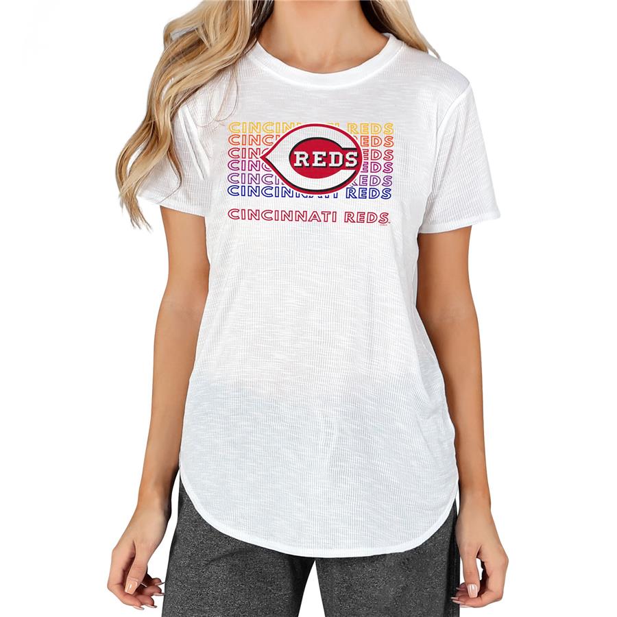 Cincinnati Reds Concepts Sport Women's Gable Knit T-Shirt - White