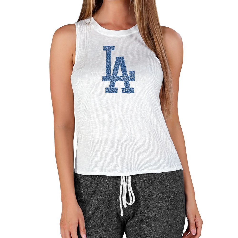 Los Angeles Dodgers Concepts Sport Women's Gable Knit Tank - White