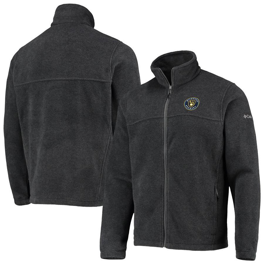 Milwaukee Brewers Columbia Full-Zip Flanker Jacket - Charcoal