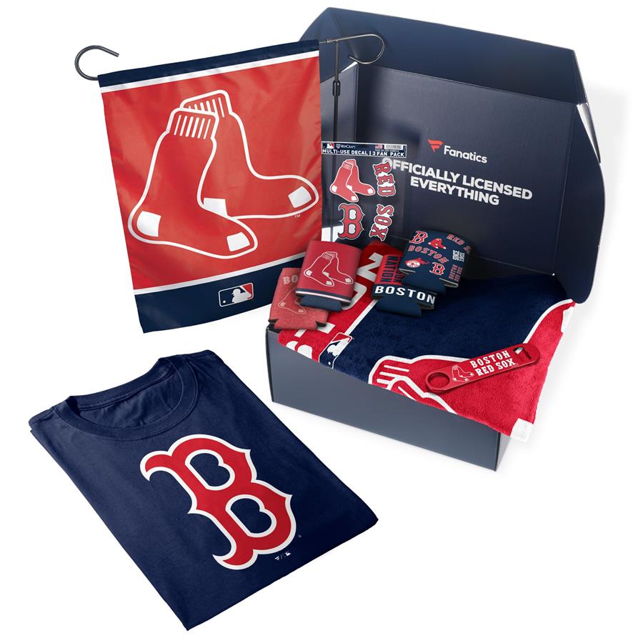 Boston Red Sox Fanatics Pack Tailgate Game Day Essentials T-Shirt Gift Box - $107+ Value