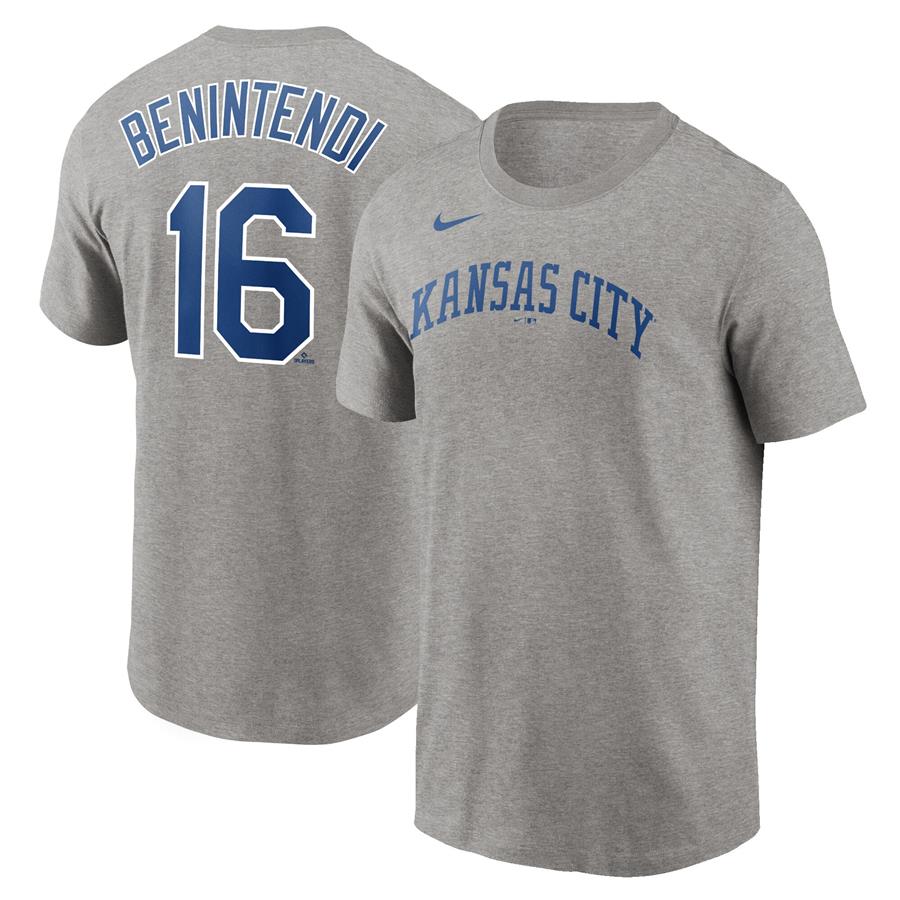 Andrew Benintendi Kansas City Royals Nike 2022 Name & Number T-Shirt - Gray