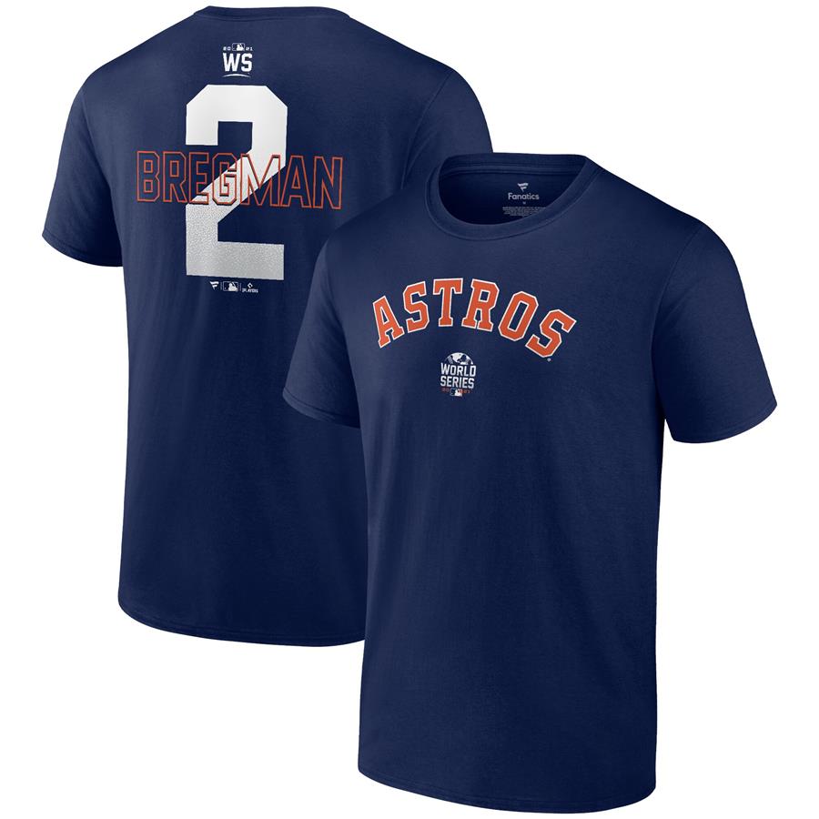 Alex Bregman Houston Astros Fanatics Branded 2021 World Series Bound Closer Name & Number T-Shirt - Navy