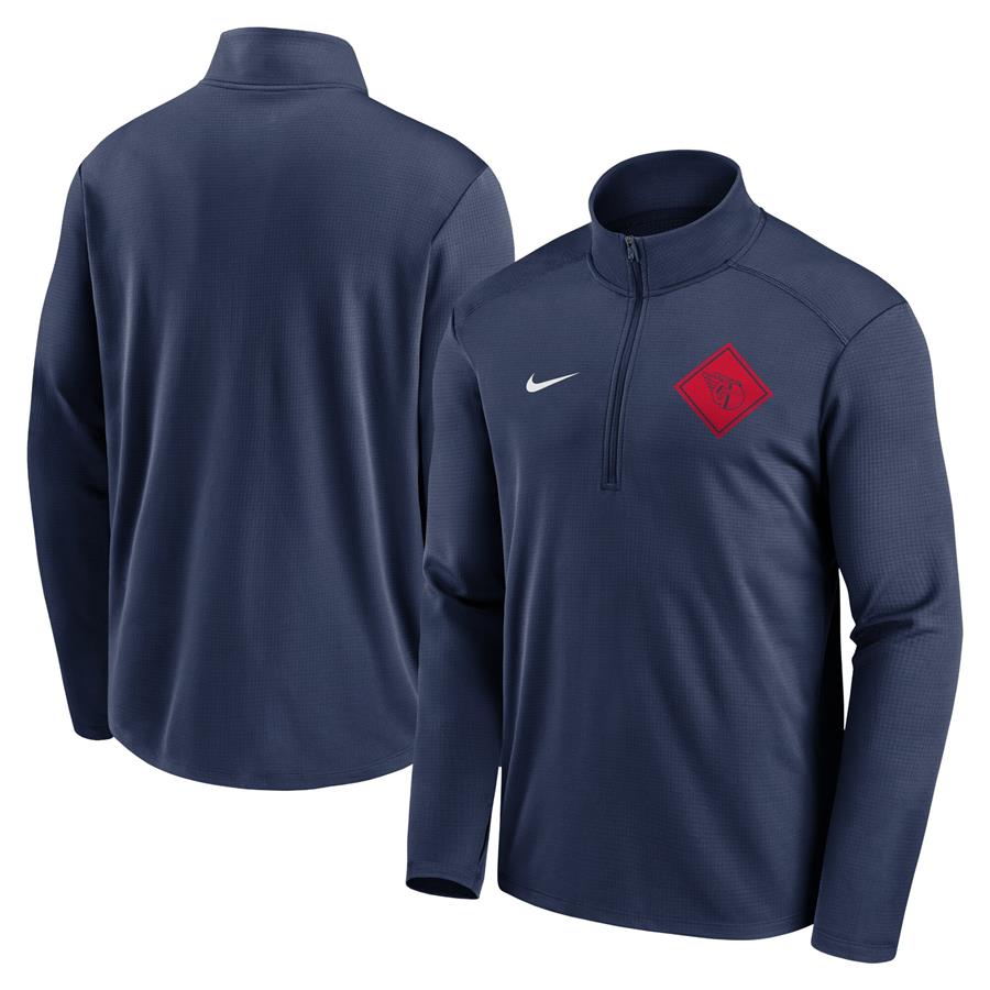 Cleveland Guardians Nike Team Logo Half-Zip Top - Navy