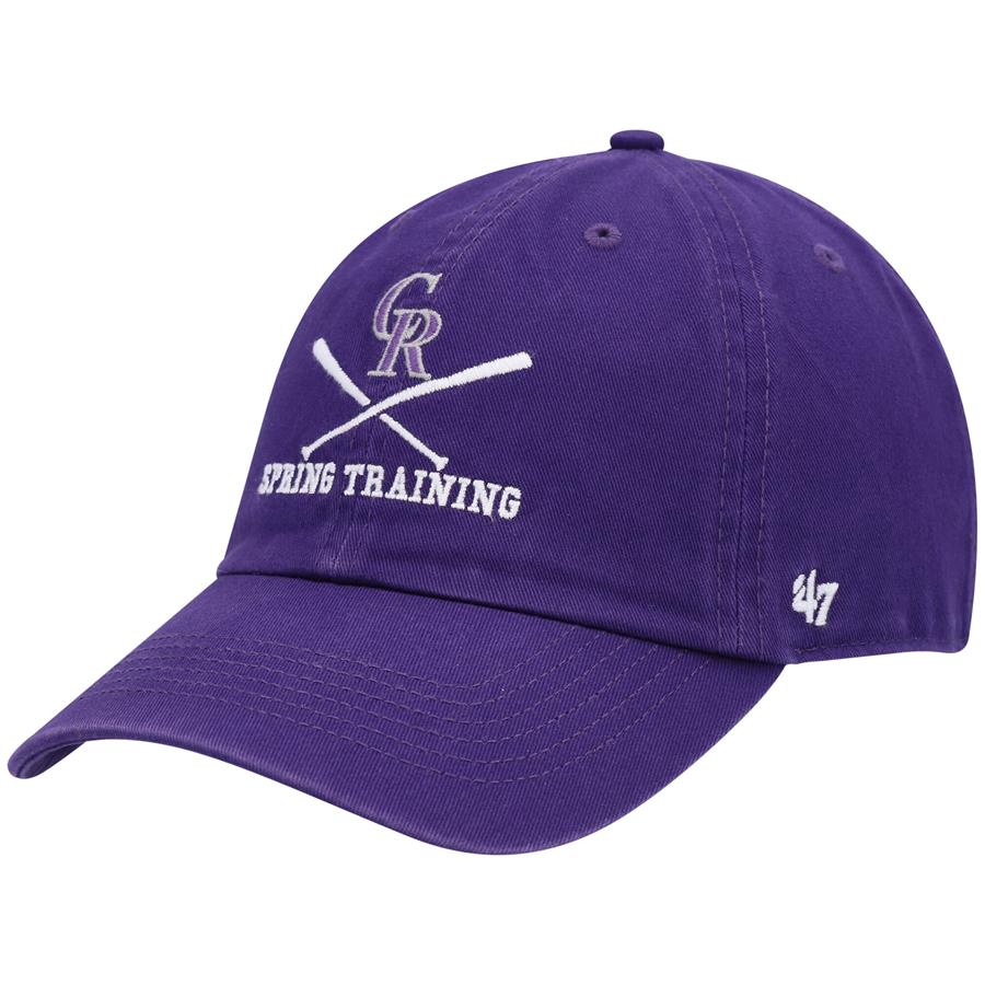Colorado Rockies '47 2022 MLB Spring Training Cross Bone Clean Up Adjustable Hat - Purple