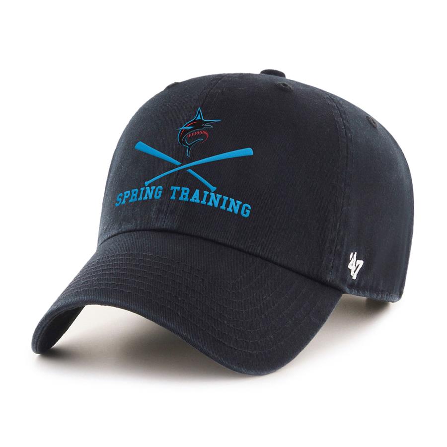 Miami Marlins '47 2022 MLB Spring Training Cross Bone Clean Up Adjustable Hat - Black