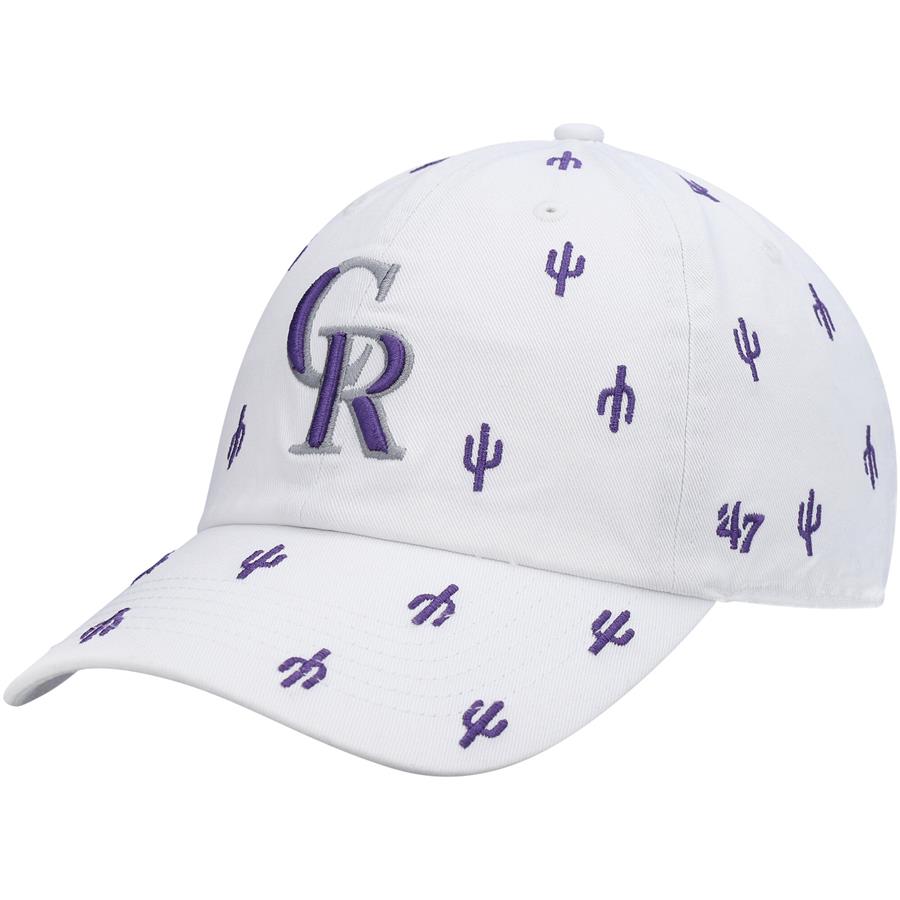 Colorado Rockies '47 Women's 2022 MLB Spring Training Confetti Clean Up Adjustable Hat - White