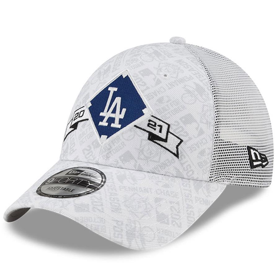 Los Angeles Dodgers New Era 2021 Division Series Winner Locker Room 9FORTY Adjustable Hat - Gray